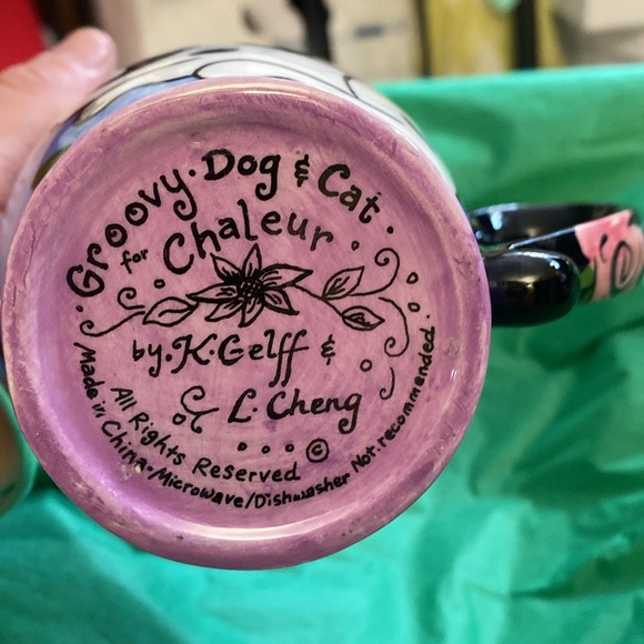 Cat Mug Vintage calico cow cat coffee mug watercolor Groovy Cat - Picture 7 of 7